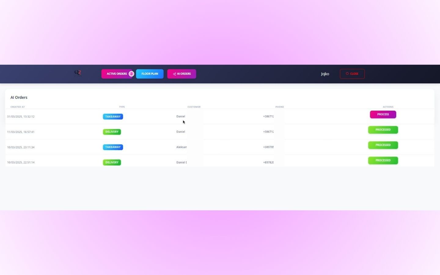 Direkte Küchenanbindung