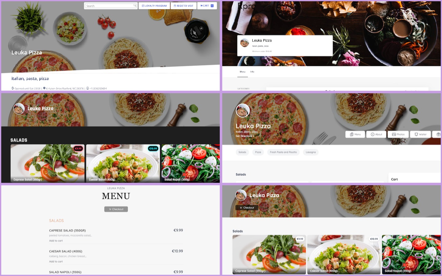 Moderní design menu