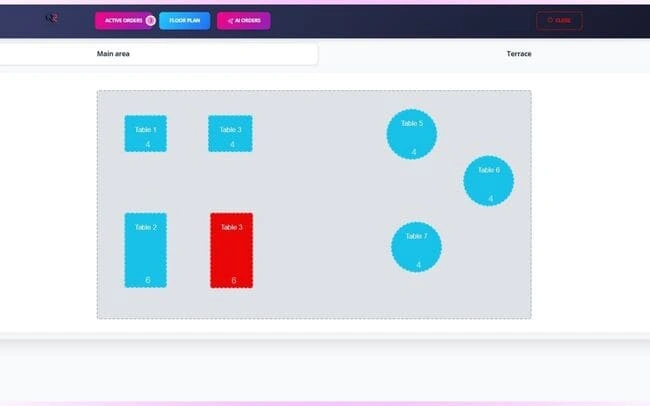 Wizualny plan i statusy stolików